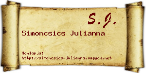 Simoncsics Julianna névjegykártya