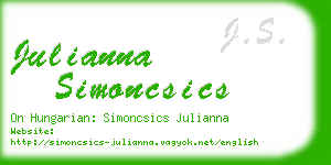 julianna simoncsics business card